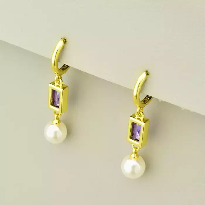 🏷️️ Сережки Фіаніт 40х8мм. (позолота 18к лимонна) ss_106037