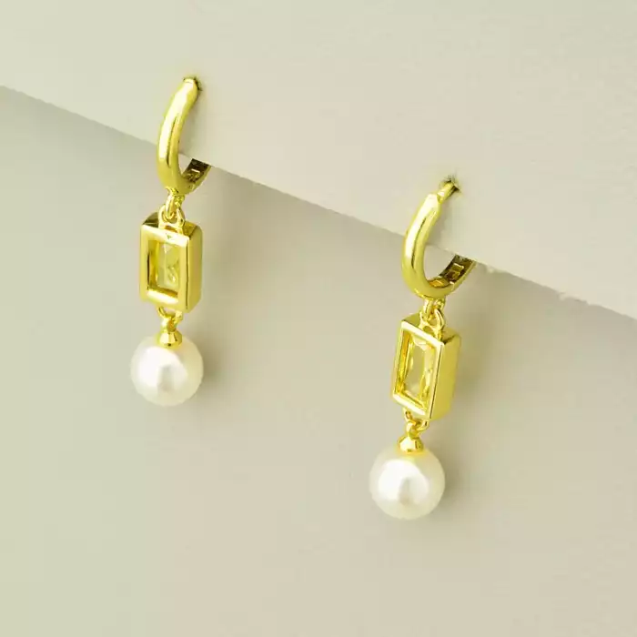 🏷️️ Сережки Фіаніт 40х8мм. (позолота 18к лимонна) ss_106241