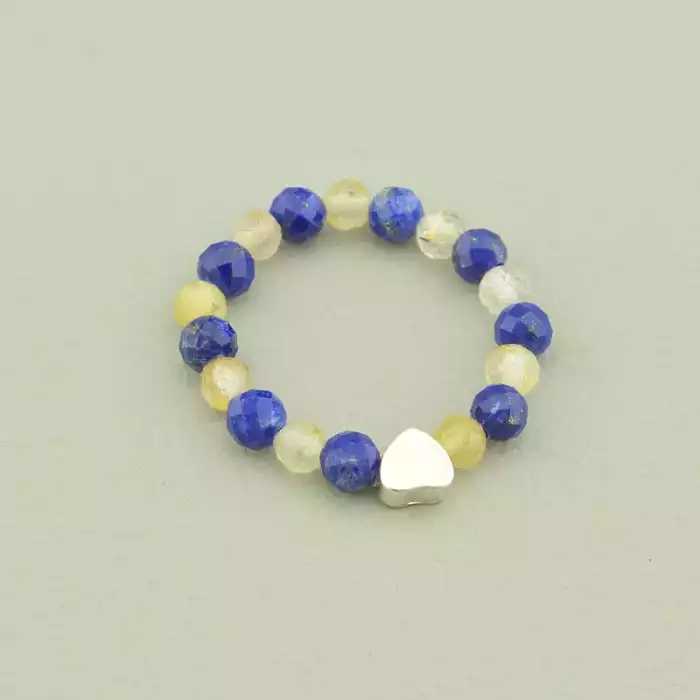 🏷️️ Каблучка Лазуріт, Цитрін (срібло 925 проба) ss_98635