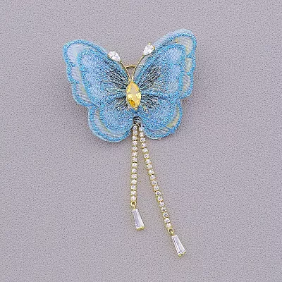 Брошка метелик Фіаніт (позолота 18к)