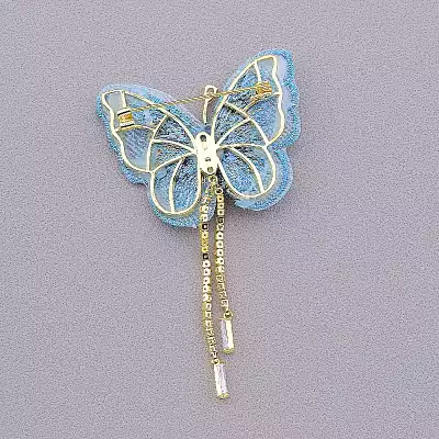 🏷️️ Брошка метелик Фіаніт (позолота 18к) F-72175