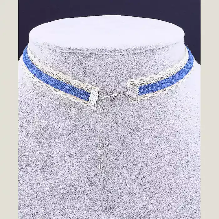 🏷️️ Чокер з бантом FJ тканина 32 см Crystal (застібка карабін) ss_37370