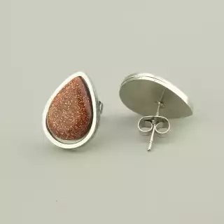 Сережки пусети Авантюрин