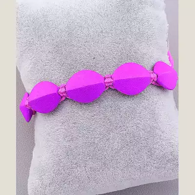 Браслет Шамбала Полімер 17 см малиновий