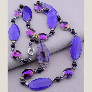 Намисто Агат, Чеський кришталь 95 см