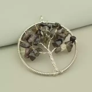 Кулон дерево Раухтопаз 50x50мм.