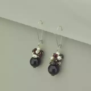 Сережки з підвіскою петля Агат