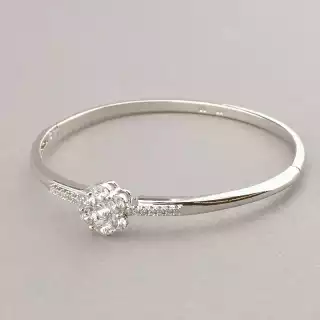 Браслет шарнірний Xuping Фіаніт 18 см (родій)