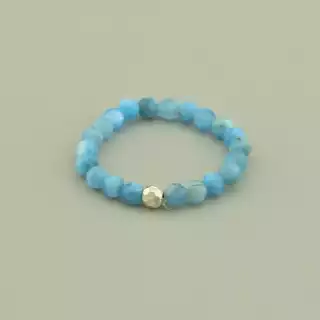 Каблучка Ларімар (cрібло 925 проба)