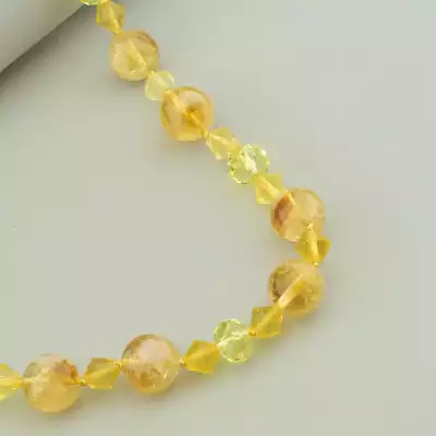 🏷️️ Намисто Цитрін срібло (925 проба) 50 см. F-94526