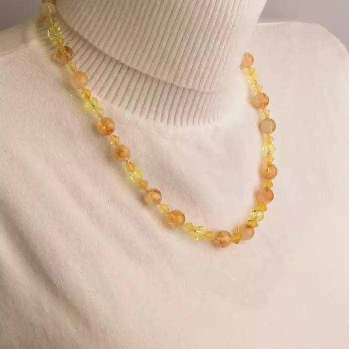 🏷️️ Намисто Цитрін срібло (925 проба) 50 см. ss_94526