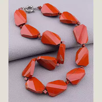 Намисто Яшма 48 см (червоне)