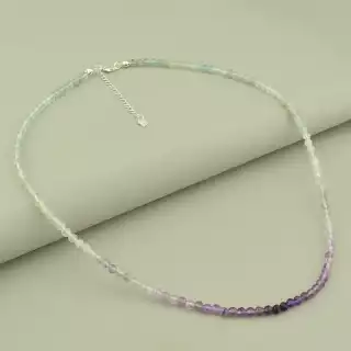 Підвіска Флюорит срібло (925 проба) 49 см.