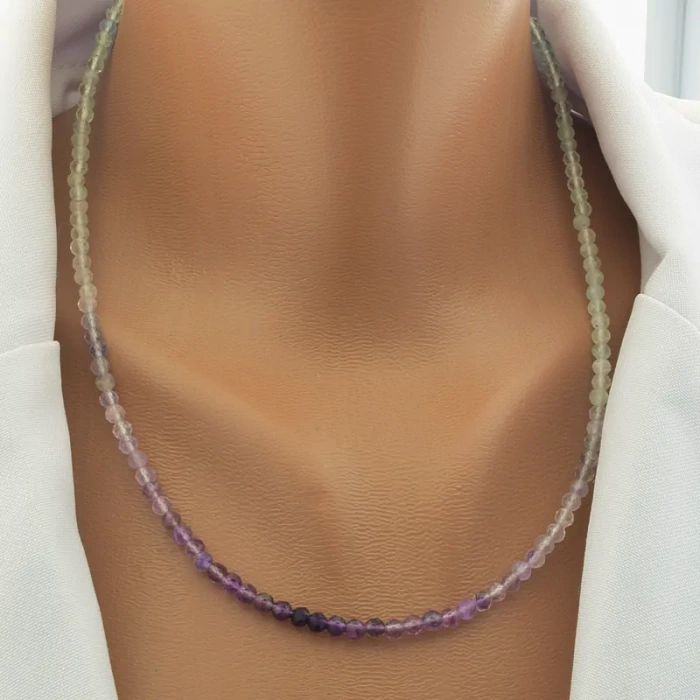 🏷️️ Підвіска Флюорит срібло (925 проба) 49 см. ss_102420