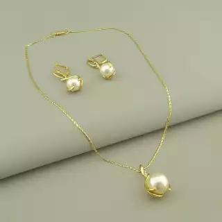 Підвіска + Сережки Майорка, Фіаніт 45 см.