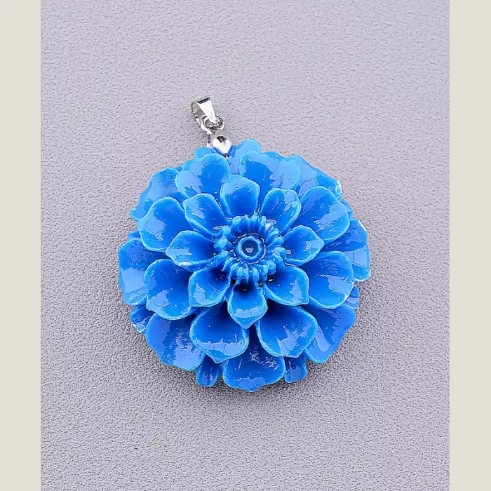 Кулон блакитна квітка полімерна глина ss_44799 ss_44799