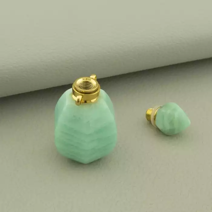 🏷️️ Кулон пляшечка Амазоніт 35x15мм. ss_103881