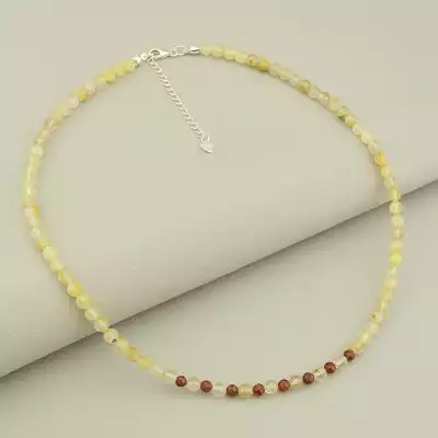 Підвіска Волосатик, Гранат 43 см срібло (925)