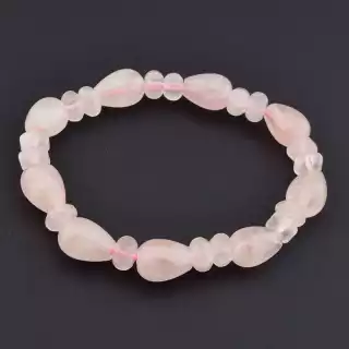 Браслет на резинці Рожевий кварц 16 см