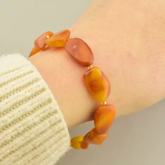 🏷️️ Браслет на карабіні Янтар 20 см F-105936