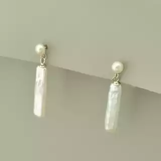 Сережки висюльки пусети Перли (срібло 925 проба)