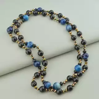 Намисто Агат, Чеський кришталь 120 см