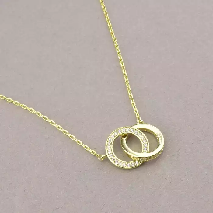 🏷️️ Підвіска кільця Saiya Фіаніт 43 см (позолота 18к лимонна) ss_92664