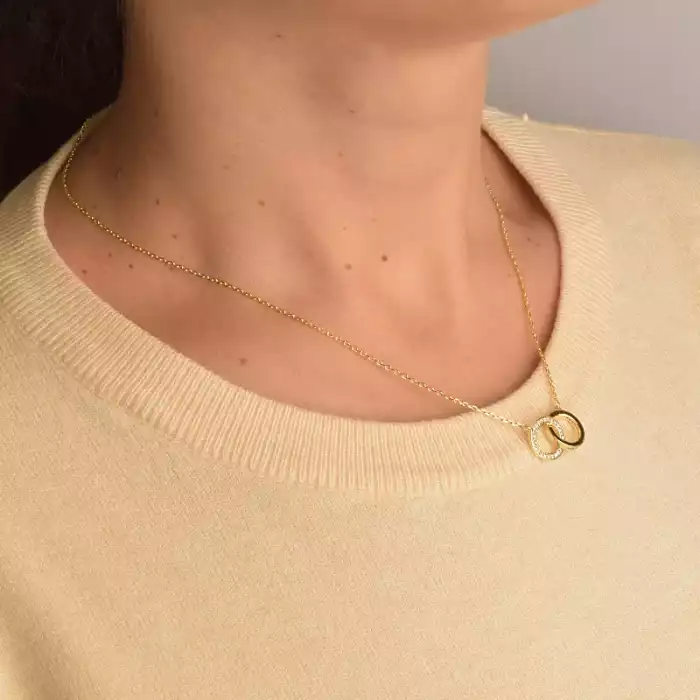 🏷️️ Підвіска кільця Saiya Фіаніт 43 см (позолота 18к лимонна) ss_92664