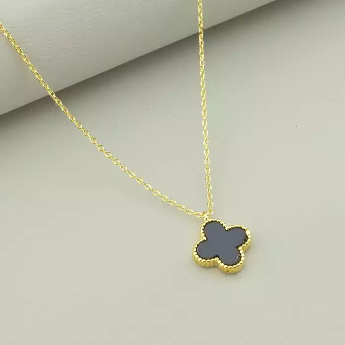 🏷️️ Підвіска конюшина Saiya Ван Кліф емаль 41 см (позолота 18к лимонна) ss_93023