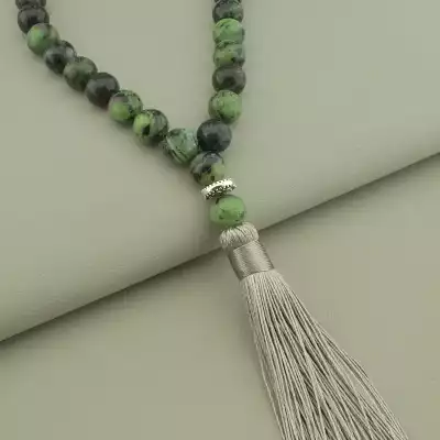 🏷️️ Чотки із натурального каменю Цоізіт F-101521