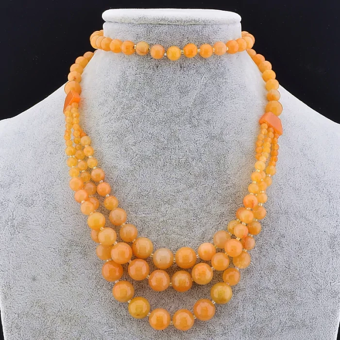 🏷️️ Намисто Сонячний камінь 70 см ss_77106