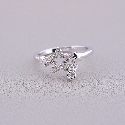 Каблучка зірка Big Dipper Фіаніт (родій)