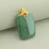 🏷️️ Кулон Малахіт 30х16мм. (позолота 18к лимонна) F-103461