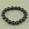 🏷️️ Браслет резинка з агатом грань (20 см, чорний, на гумці) F-104719
