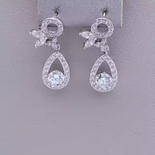 Сережки пусети Xuping Фіаніт (родій)