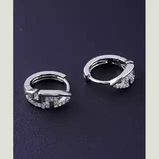 Сережки конго Xuping Фіаніт (родій)