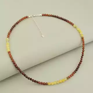 Підвіска Волосатик, Гранат 43 см срібло (925)