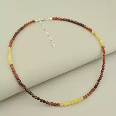 Підвіска Волосатик, Гранат 43 см срібло (925)