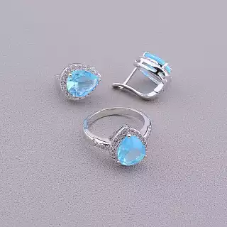 Комплект Фіаніт (родій)