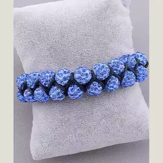 Браслет Шамбала Crystal 17 см (синій, чорний)