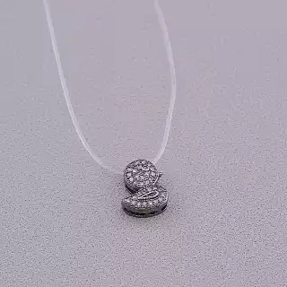 Підвіска каченя Фіаніт 40 см (хром)