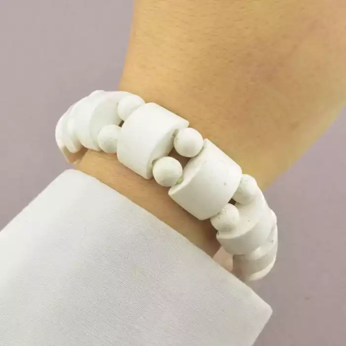 🏷️️ Браслет резинка Кахолонг 18 см ss_83978