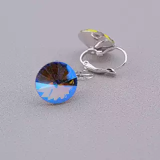 Сережки з французьким замком Pataya Фіаніт (родій)