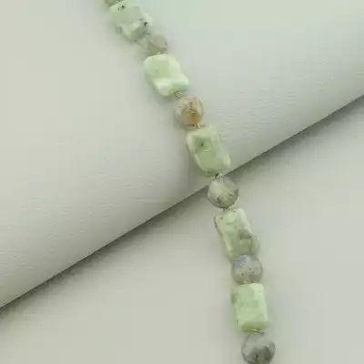 🏷️️ Намисто Жадеїт, Лабрадор 44 см. (срібло 925 проба) F-94528