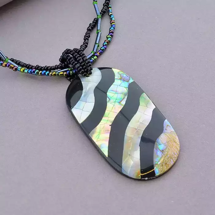 🏷️️ Підвіска Галіотіс, Бісер 47 см (сталь) ss_86832