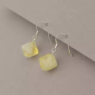 Сережки петля Цитрін (срібло 925 проба)