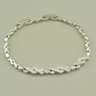 Браслет складний Xuping Фіаніт 17 см. (родій)