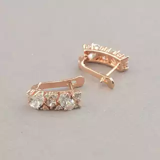 Сережки на англійській застібці Pataya Фіаніт (позолота 18к)