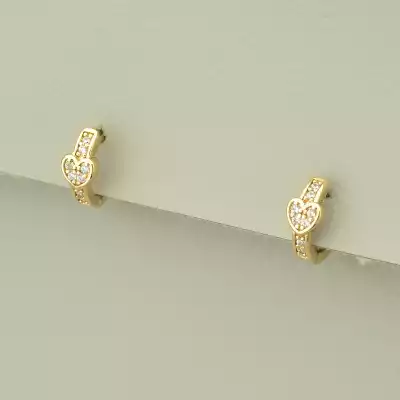 🏷️️ Сережки для повсякденного носіння кільця Xuping Фіаніт (позолота 18к) F-104109