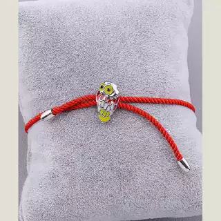 Браслет регульований Fashion емаль 16 см (родій)